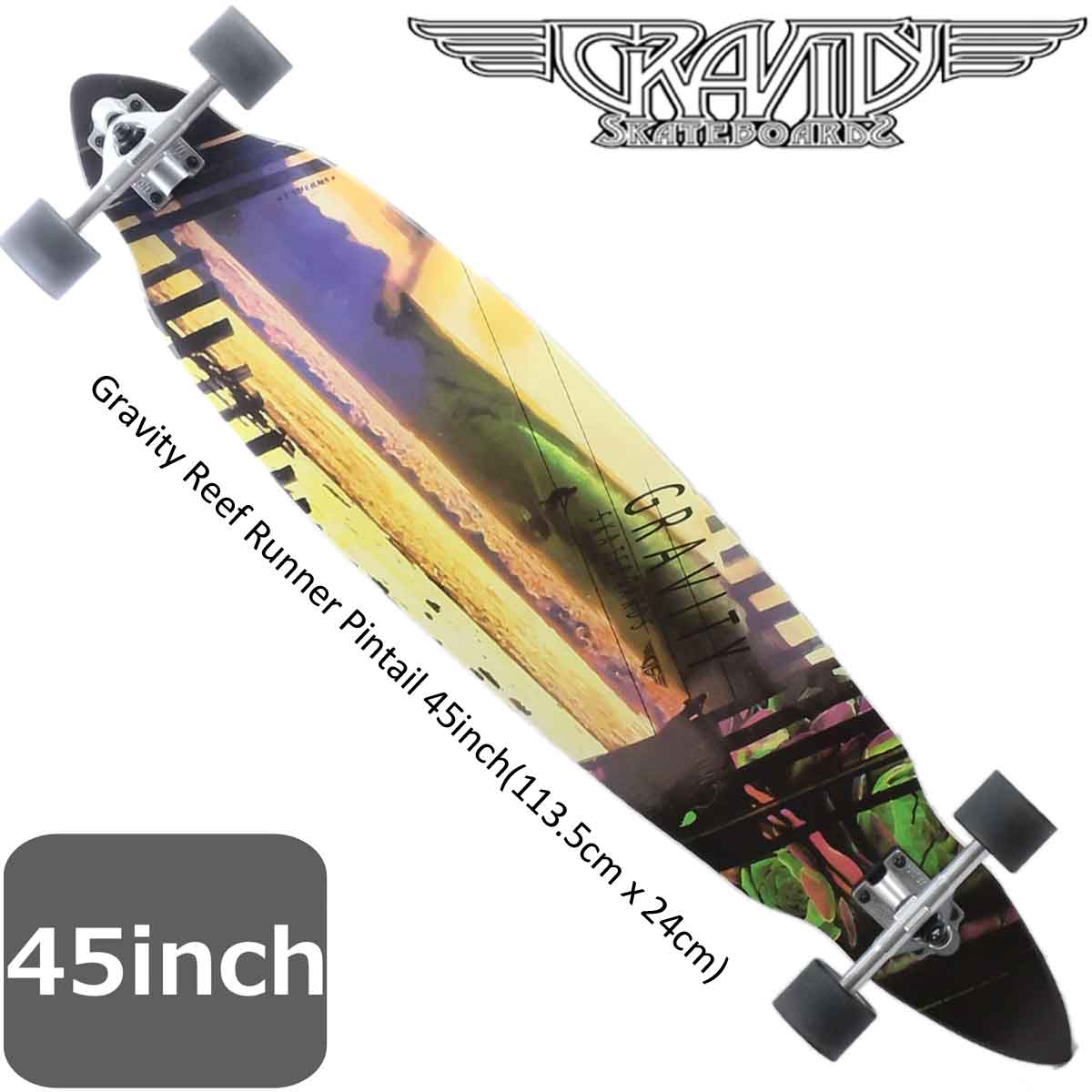 オープニング 大放出セール Sureskate サーフスケート メーカー保証付 国内正規品 24cm X 113 5cm Runner Reef 45 Pintail Gravity グラビティ ロンスケ スケートボード スケート スケボー サーフスケート 即納 スケートボード