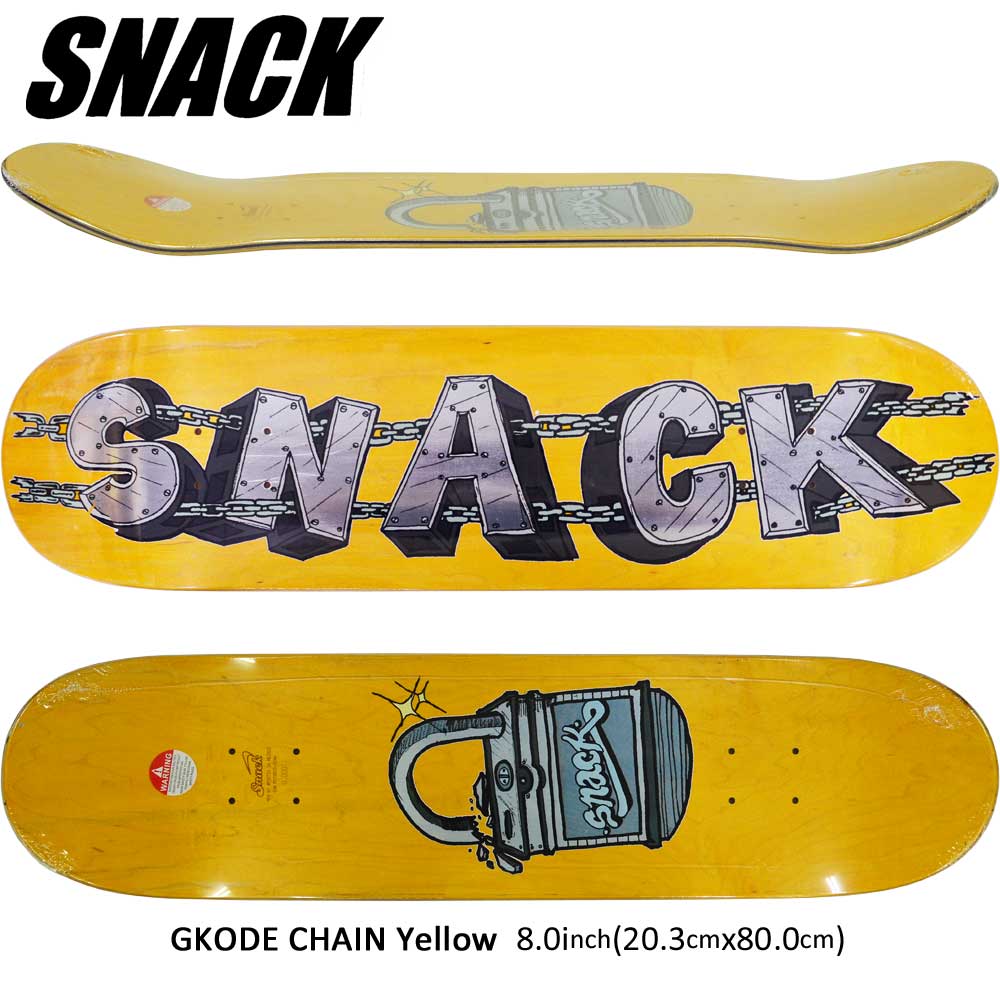 スケボー デッキ スケートボード サンフランシス Snack スナック Gkode Chain Yellow 8 0inch ストリート オシャレ ファッション アイテム Rvcconst Com