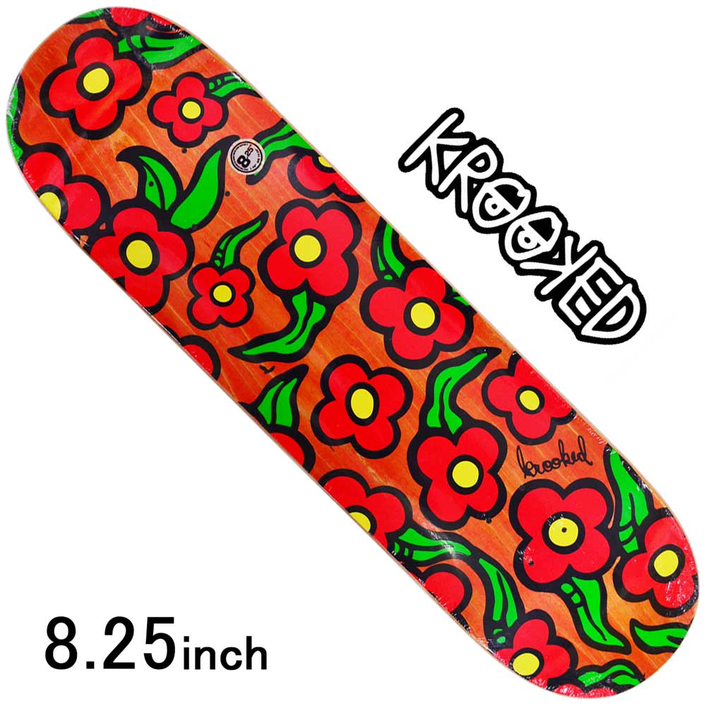 スケボー デッキ スケートボード ゴンズ Krooked クルキット スケボーデッキ 板 Kr Wildstyle Flowers Orange 8 25inch ストリート オシャレ ファッション アイテム マークゴンザレス Andapt Com