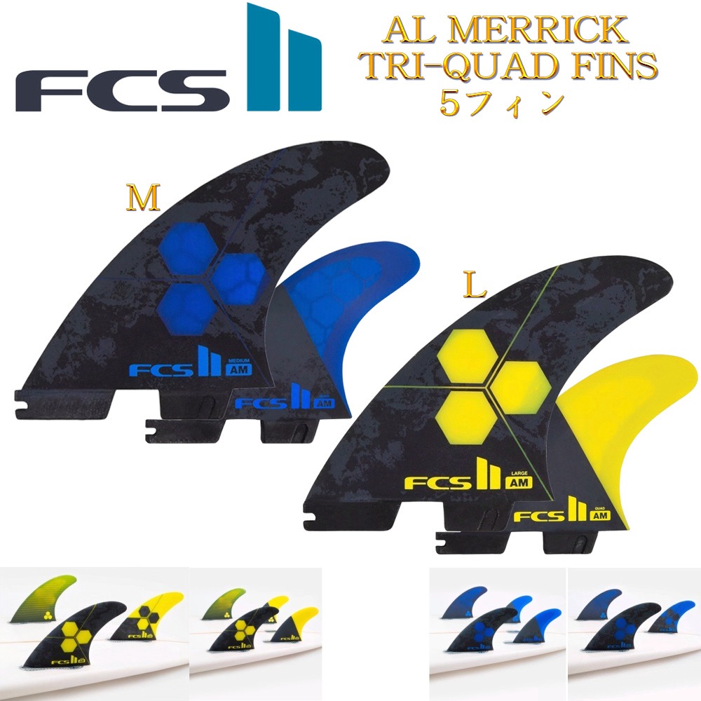 FCS2 AM PC トライクアッド 5フィン Mサイズ ブルー アルメリック-