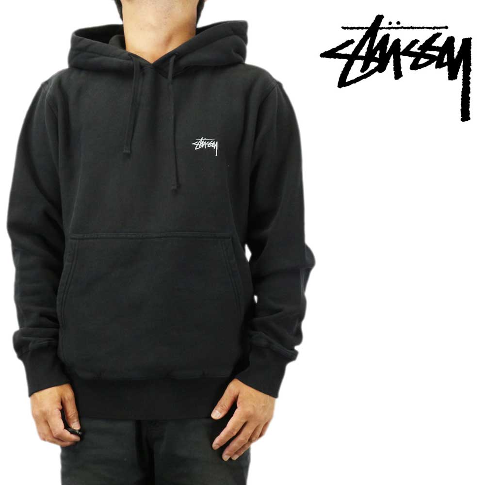 【楽天市場】Stussy ステューシー パーカー フードStock Logo P/O Hoodie ブラックストック テリー プルオーバー