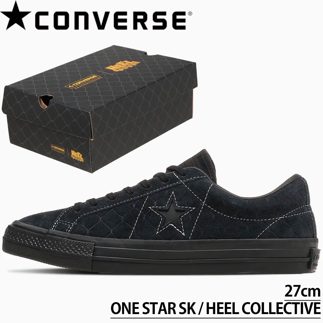 コンバース ワンスター キャンバス ヒールコレクティブ スニーカー メンズ レディース ローカット オールブラック 黒 CONVERSE ONE STAR CANVAS Heel Collective コラボ スケート クルー 33702620 限定モデル｜スケートボード専門店カットバック