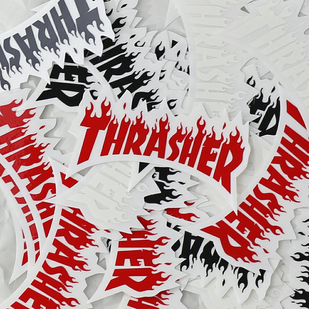 楽天市場 スケボー ステッカー フレーム ホワイト Thrasher スラッシャー Flame Small Sticker スケートボード シール 白 ブランド スーツケース 車 バイク オシャレ アイテム スケートボード専門店カットバック