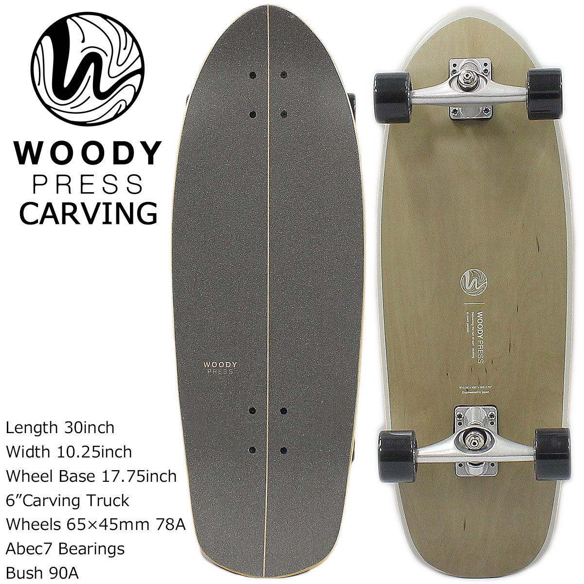 ほぼ新品Woody Press Carving 32inch 　 サーフスケート サーパス サーフスケート WOODY PRESS ウッディプレス 32インチ