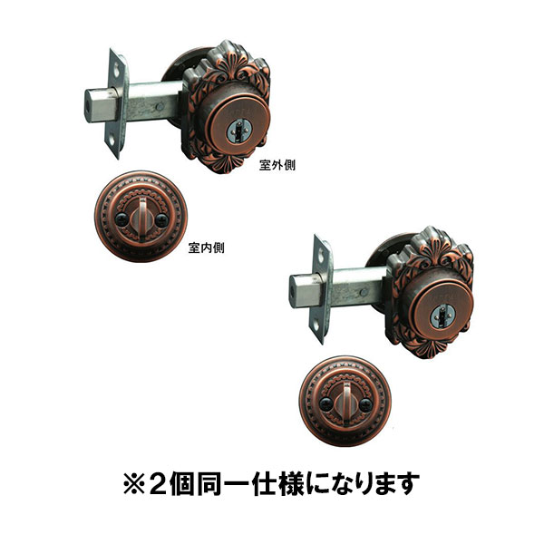 長沢製造所 古代 ミラノ本締錠 22055GB BS60 NF円柱 ２個区別不能足懸かり遣りかた 2個仕掛ける 1K2L