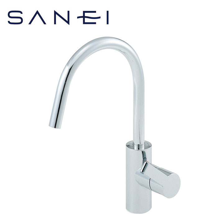 SANEI サンエイ 水栓 キッチン用 K8751JV-13 シングルワンホール 混合栓 吐水 泡沫 逆止弁 止水パイプ 120°回転規制 ボルト式