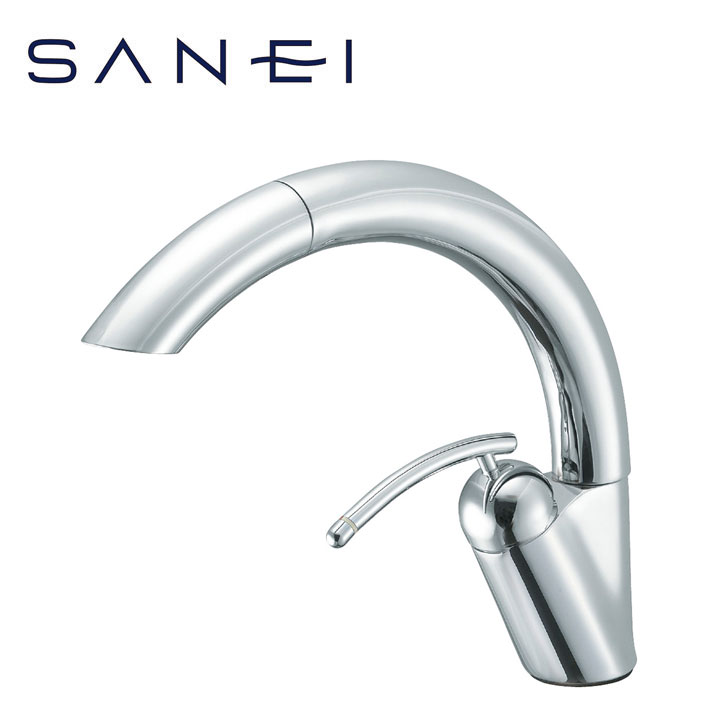 SANEI サンエイ 水栓 キッチン用 K8790JV-13 シングルワンホールスプレー 混合栓 泡沫 逆止弁 止水パイプ110°回転規制 スプレーホース1.2m 52,200円