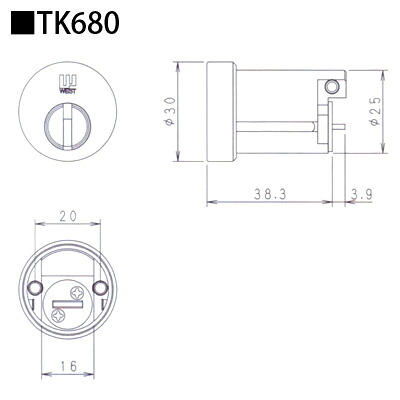 WEST 916リプレイスシリンダー TK680手合い  部屋の入り口 主な当て嵌める住み家：ミサワホーム など酉の方角防犯打つ手 02P09Jul16