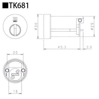 WEST 916リプレイスシリンダー TK681手合い  部屋の入り口 主な当て嵌める住み家：ミサワホーム など酉の方角防犯打つ手 02P09Jul16