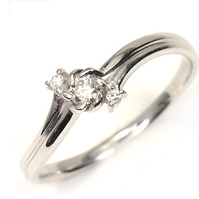 K18WG・ダイヤモンド0.12ct（Hカラー・SIクラス・鑑別書カード付） エレガンスリング 指輪 鑑定書 ホワイトゴールドゴールド