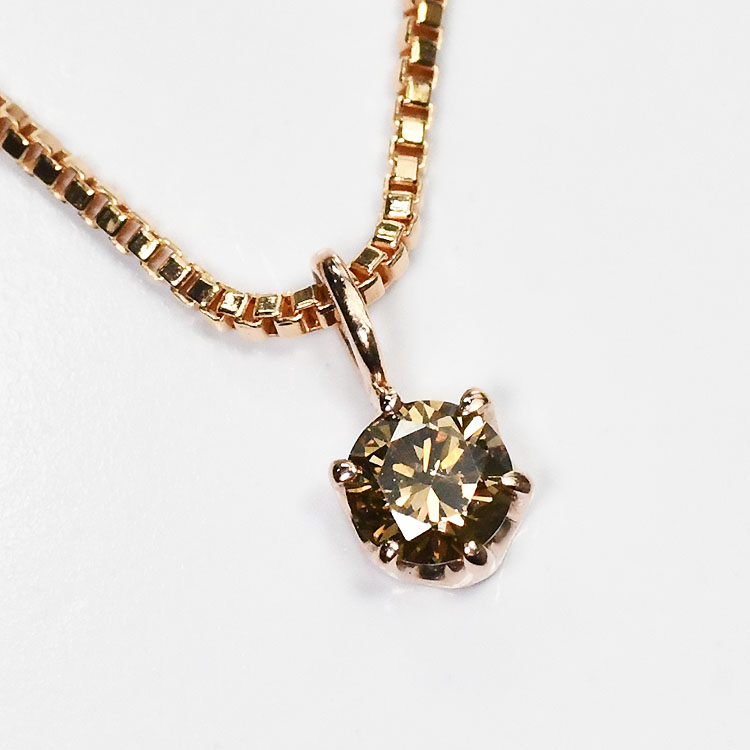 楽天市場】厳選ブラウンダイヤ入荷！ ピンク ゴールド 一粒 0.1