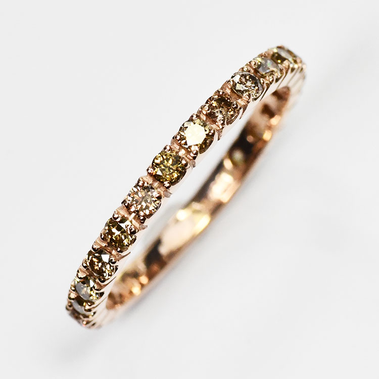 K18 ブラウンダイヤエタニティリング1.0ct 12.5号 K18 ブラウンダイヤモンド フルエタニティリング[商品番号