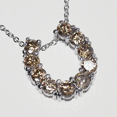 【送料無料】迫力の１カラット！ 天然ダイヤモンド1.0ct 馬蹄１０ペンダント（ネックレス）【期間限定】【 スウィートテン 】