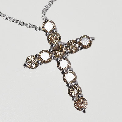 【送料無料】迫力の１カラット！ 天然ダイヤモンド1.0ct クロスペンダント（ネックレス）【期間限定】【 十字架デザイン 】