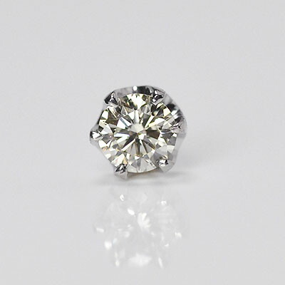ダイヤモンドピアス 片耳 プラチナ・ダイヤモンド0.1ct(VSクラス・HC・鑑別書カード付) シングルピアス 片耳用 メンズ