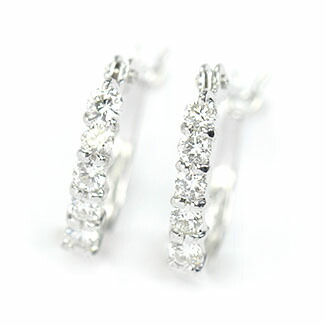 ダイヤモンド ピアス エタニティー 天然ダイヤ0.2ct(VSクラス・鑑別書カード付)×K18ホワイトゴールドエタニティーピアス フープピアス