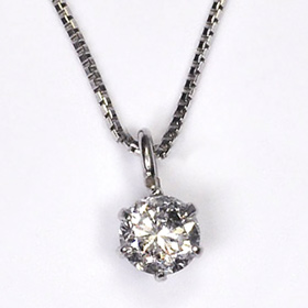 プラチナ ダイヤモン ドネックレス 一粒 プラチナ・ダイヤモンド0.1ct　スタッドペンダント（ネックレス）【対応】
