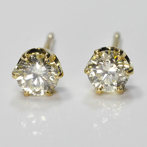 K18・ダイヤモンド0.3ct(SIクラス・鑑定カード付) スタッドピアス【対応】|キュートジュエリー