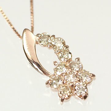 ダイヤモンド ネックレス スウィートテン K10PG・ダイヤ0.3ct　アニバーサリー10ペンダント（ネックレス）結婚10周年記念【対応】