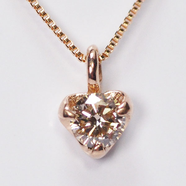 K18PG・ダイヤモンド0.1ct（VSクラス・H＆C・鑑別書カード付）　ハートフレイムペンダント（ネックレス） ダイヤモンドネックレス 46,068円