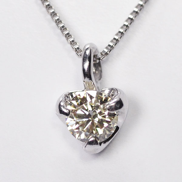 K10WG・ダイヤモンド0.1ct（SIクラス・鑑別書カード付）　ハートフレイムペンダント（ネックレス） ダイヤモンドネックレス ホワイトゴールド