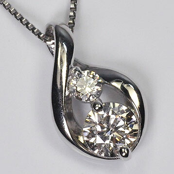 プラチナ ダイヤモンド ネックレス ハート&キューピッド プラチナ・ダイヤモンド0.3ct(H&C・鑑別書カード付) 2ストーンペンダント(ネックレス)|キュートジュエリー
