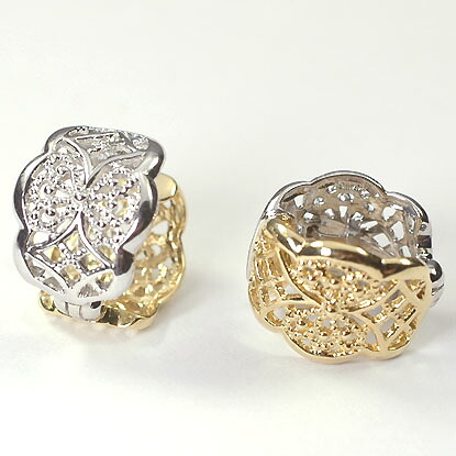 正規品 ピアリング イヤリング K18 K14WG K18 K14WG フープ リバーシブル 18金 18K ゴールド ホワイトゴールド 14金 K14 ピアス風|キュートジュエリー