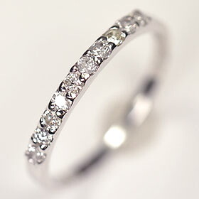 プラチナダイヤモンドリング スウィートテン エタニティー プラチナ・ダイヤ0.25ct（SIクラス・鑑別書カード付）　エタニティー１０リング（指輪）結婚10周年　スウィートメモリー・１０石ダイヤモンド