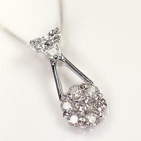 ダイヤモンド ネックレス スウィートテン K10WG・ダイヤ0.3ct（SIクラス・鑑別書カード付）　アニバーサリー10ペンダント　【スウィート10石】【対応】