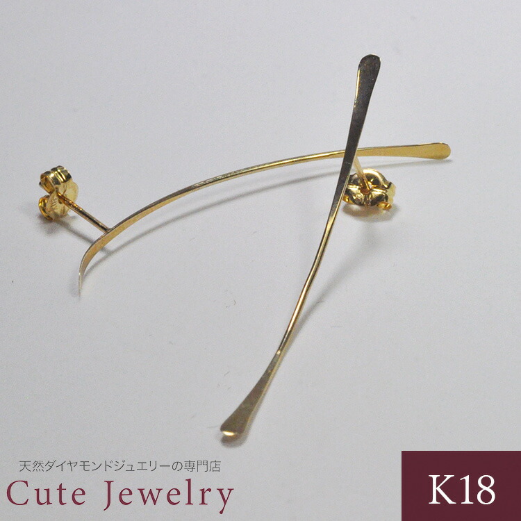 楽天市場】k18 ピアス 18k ダイヤモンド ダイヤ ロングピアス