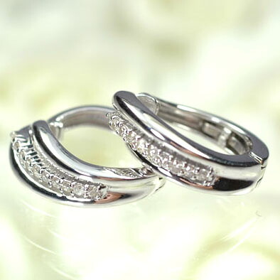 ピアリング イヤリング ダイヤモンド K18WG・ダイヤモンド0.2ct ピアリング｜キュートジュエリー