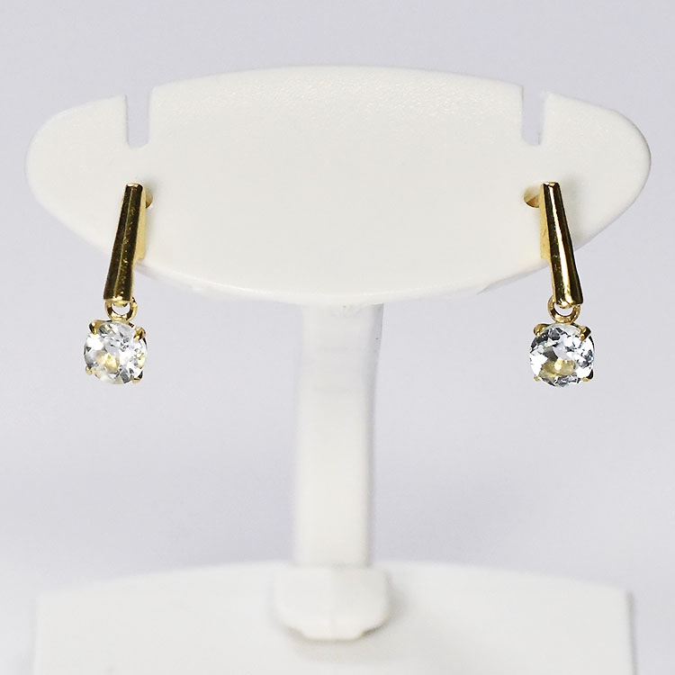 【正規品】シングルダンシングストーン K18 アクアマリン ピアス イエローゴールド クロスフォー【ダンシングストーン】｜キュートジュエリー