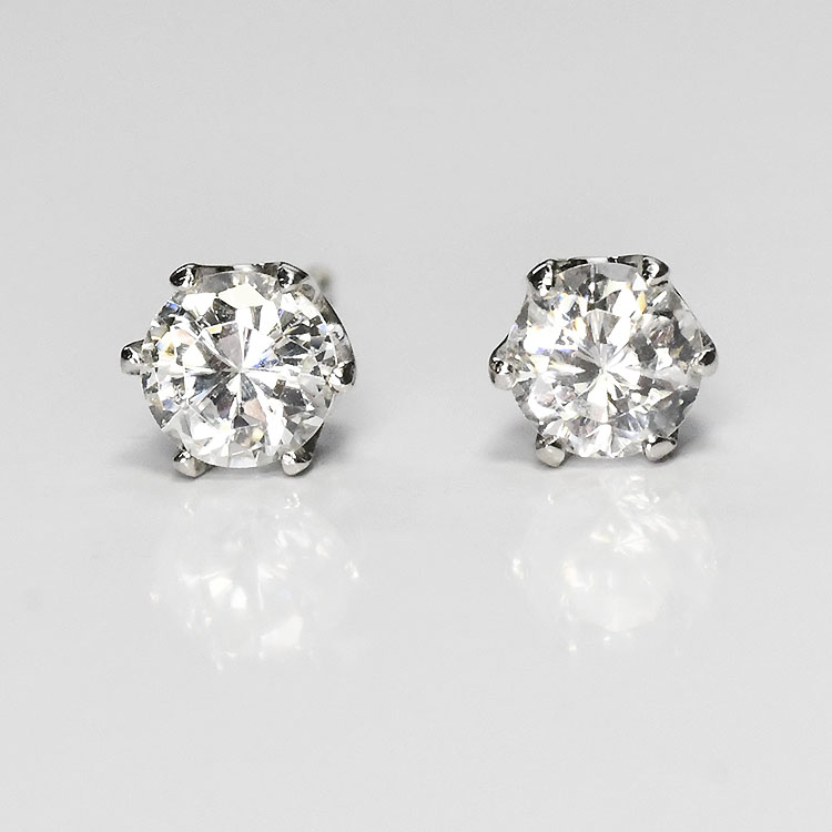 【侍ダイヤモンド】ダイヤモンド0.5ct 一粒ピアス H&C G～Iカラー VS～SIクラス プラチナカラー ダイヤモンドピアス 「ソリティア5」