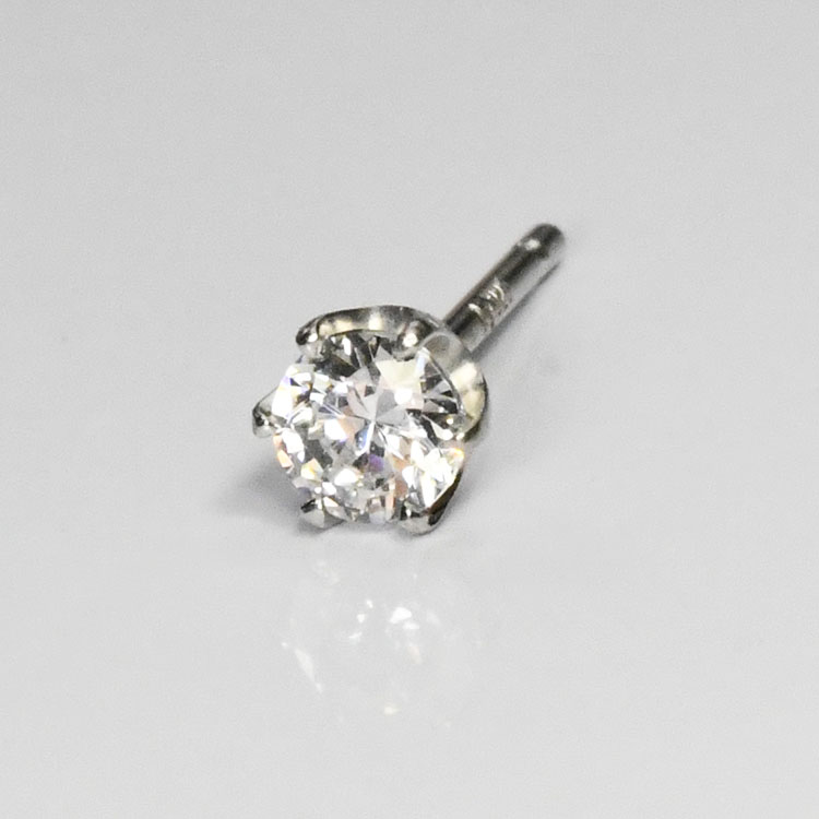 【侍金剛石】金剛石0.15コンピュータ断層撮影法 シングルピアス メンズピアス 一粒ピアス ピアス片側 H\u0026C G～I色つや VS～SI社会階級 プラチナ色つや  「シングルソリティア1.5」