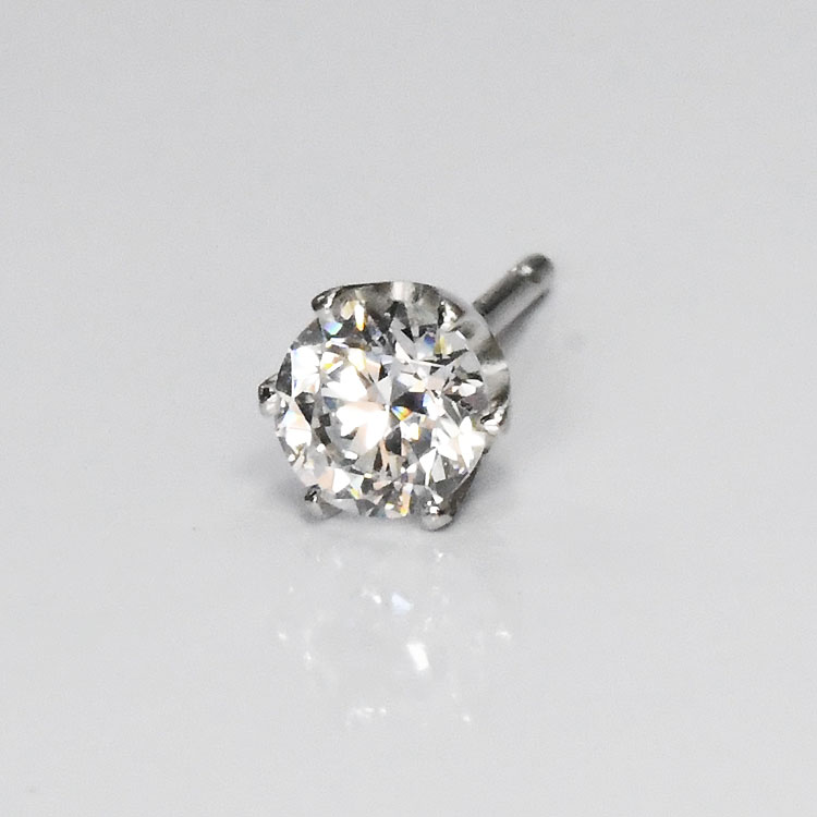 【侍金剛石】金剛石0.2コンピュータ断層撮影法 シングルピアス メンズピアス 一粒ピアス ピアス片側 H\u0026C G～I色つや VS～SI社会階級 プラチナ色つや  「シングルソリティア2」