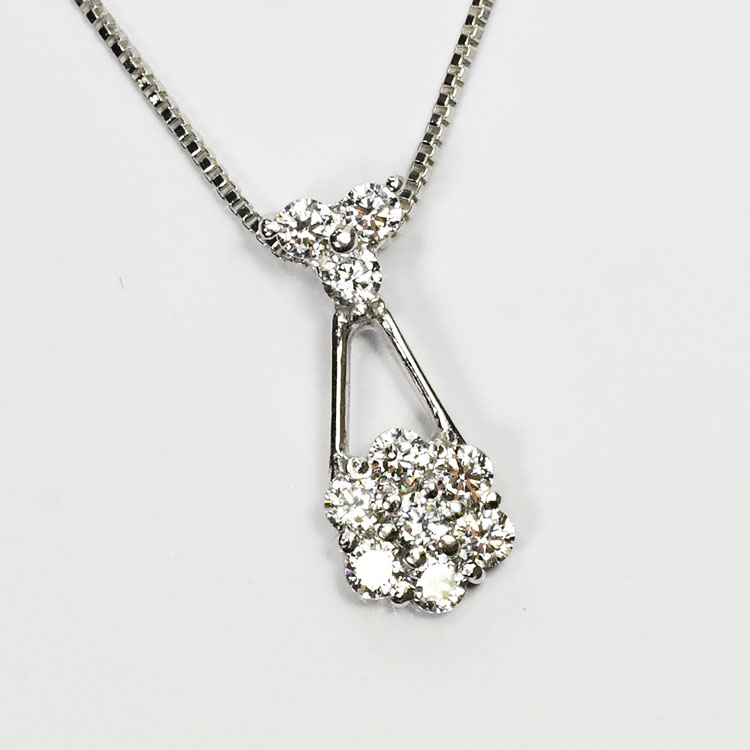 【侍ダイヤモンド】ダイヤモンド0.5ct スウィートテンネックレス H&C G～Iカラー VS～SIクラス プラチナカラー ダイヤモンドネックレス 「アニバーサリー10」｜キュートジュエリー 38,467円