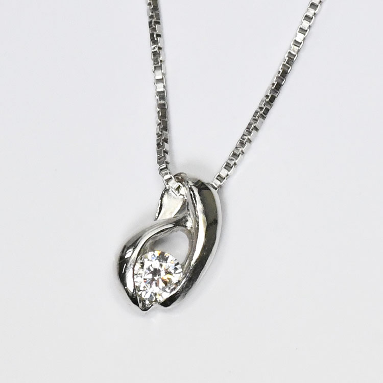 【侍ダイヤモンド】ダイヤモンド0.1ct ネックレス H&C G～Iカラー VS～SIクラス プラチナカラー ダイヤモンドネックレス 「ミラ」