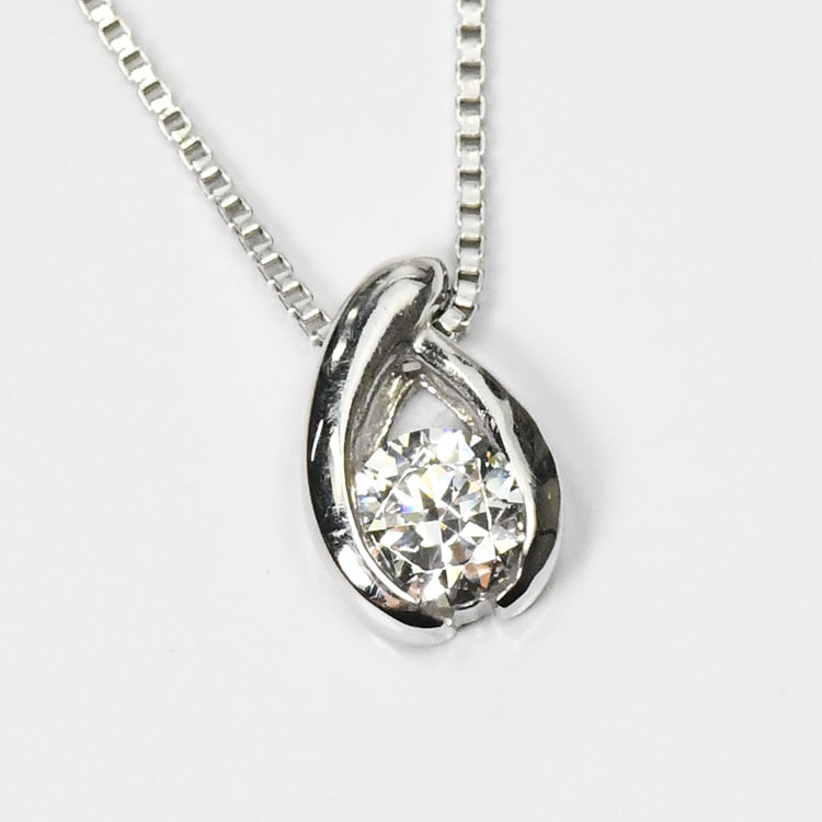 【侍ダイヤモンド】ダイヤモンド0.2ct ネックレス H&C G～Iカラー VS～SIクラス プラチナカラー ダイヤモンドネックレス 「リディア２」