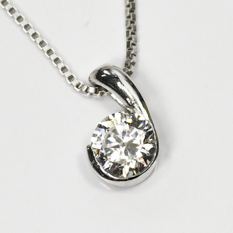 【侍ダイヤモンド】ダイヤモンド0.3ct ネックレス H&C G～Iカラー VS～SIクラス プラチナカラー ダイヤモンドネックレス 「コートニー３」