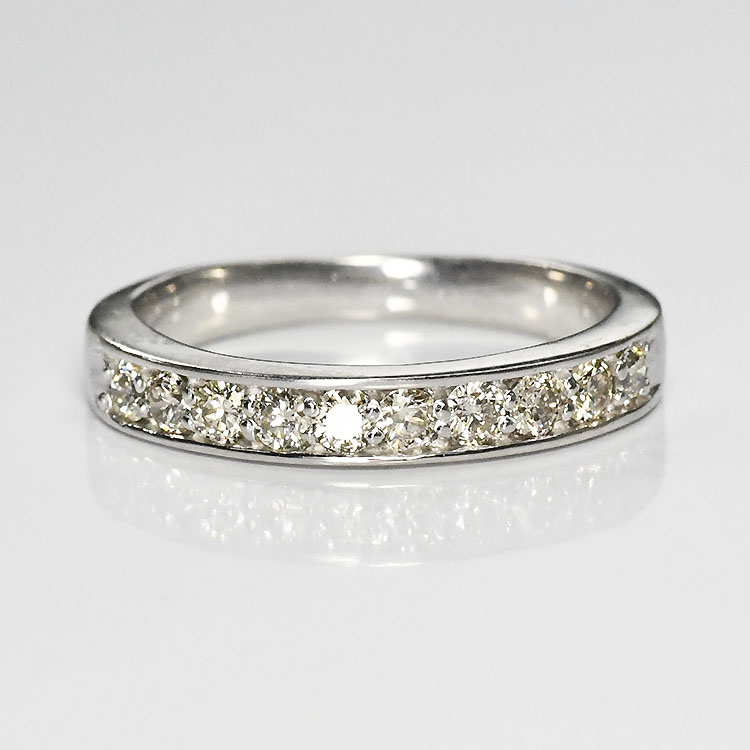 【侍ダイヤモンド】ダイヤモンド0.5ct エタニティリング H&C G～Iカラー VS～SIクラス プラチナカラー 指輪 ダイヤモンドリング 「引っ掛かり少ないレール×スウィートテン」 65,340円