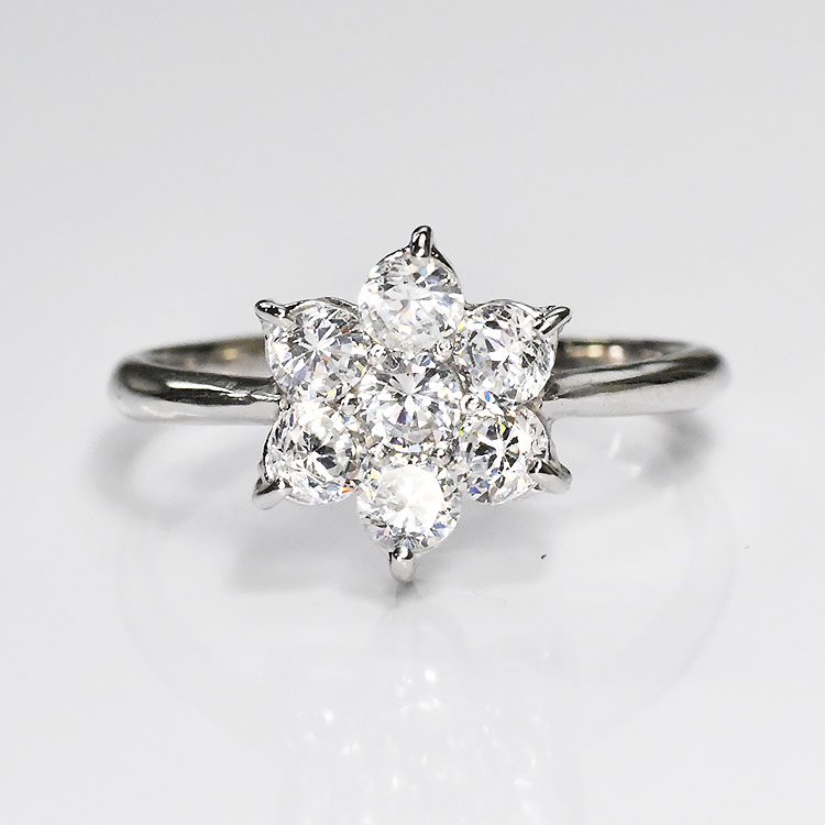 ゴールドシルバーリング ダイヤモンド 楽天市場】【侍ダイヤモンド】ダイヤモンド0.5ct フラワーリング H&C G