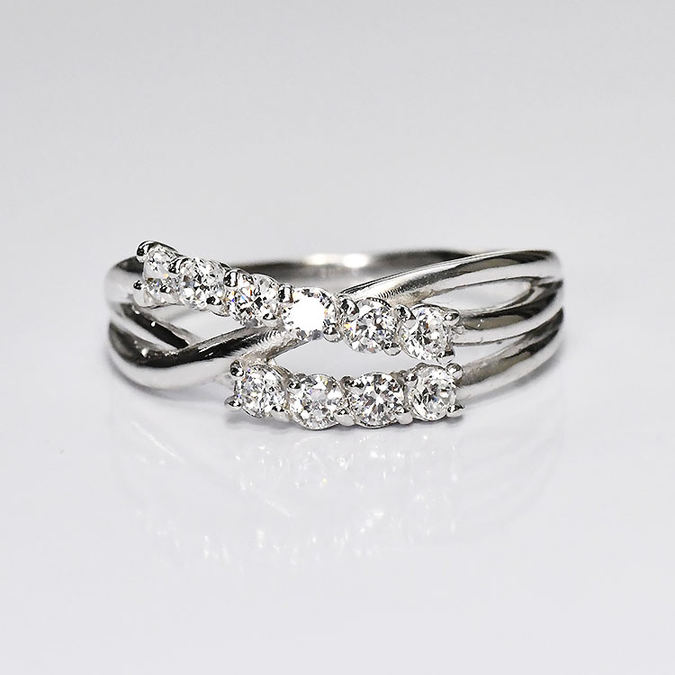 【侍ダイヤモンド】ダイヤモンド0.5ct スウィートテンリング H&C G～Iカラー VS～SIクラス プラチナカラー ダイヤモンドリング 「ソフィア」｜キュートジュエリー