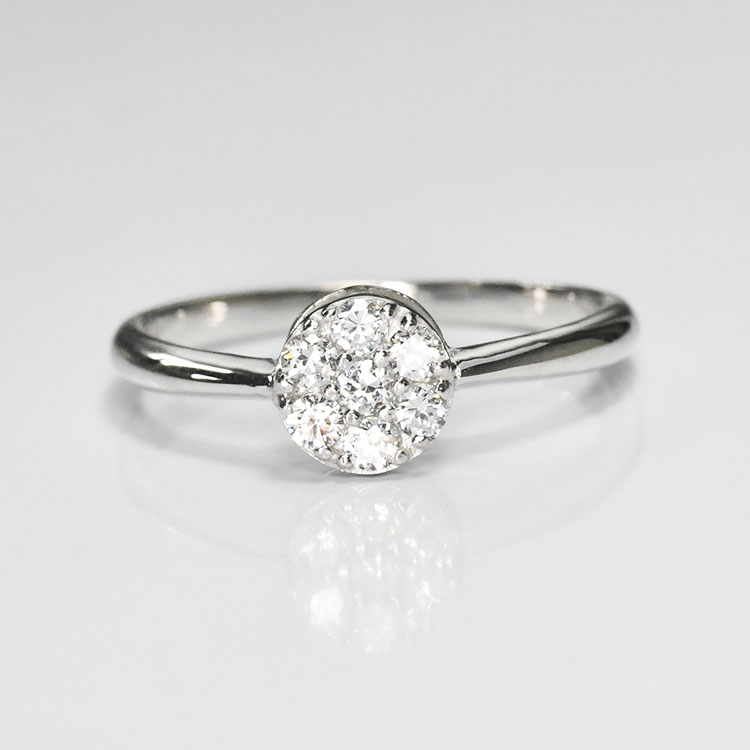 【侍ダイヤモンド】ダイヤモンド0.2ct ミステリーフラワーリング H&C G~Iカラー VS~SIクラス プラチナカラー 指輪 ダイヤモンドリング
