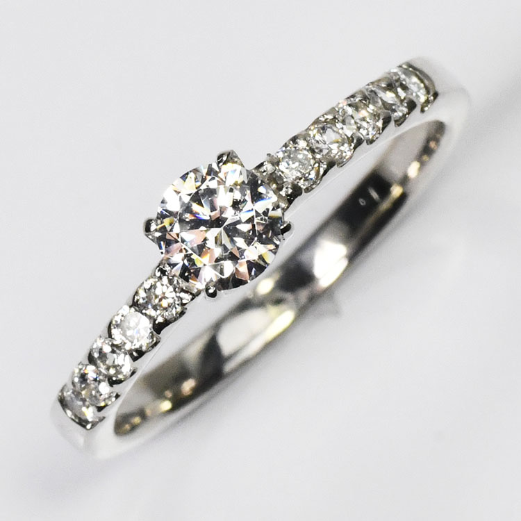 婚約指輪 プラチナ ダイヤモンド0.5ct エンゲージエレガンスリング H&C 鑑別書カード付 ハート＆キューピッド VS～SIクラス 高グレード 天然ダイヤモンド プラチナダイヤモンドリング Pt900 プロポーズリング