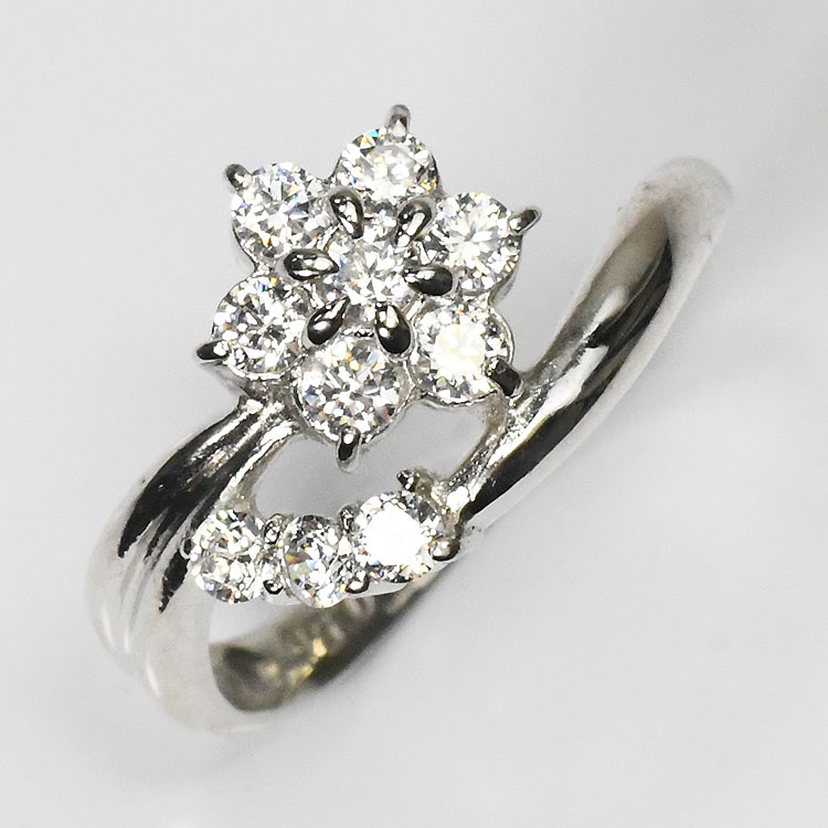プラチナ ダイヤモンド0.5ct スウィートテンリング H&C 鑑別書カード付 スウィート10ダイヤモンド ハート＆キューピッド VS～SIクラス 高グレード 天然ダイヤモンド プラチナダイヤモンドリング Pt900 結婚10周年
