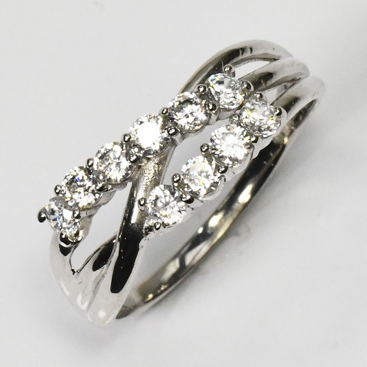 プラチナ ダイヤモンド0.5ct スウィートテンリング H&C 鑑別書カード付 スウィート10ダイヤモンド ハート＆キューピッド VS～SIクラス 高グレード 天然ダイヤモンド プラチナダイヤモンドリング Pt900 結婚10周年