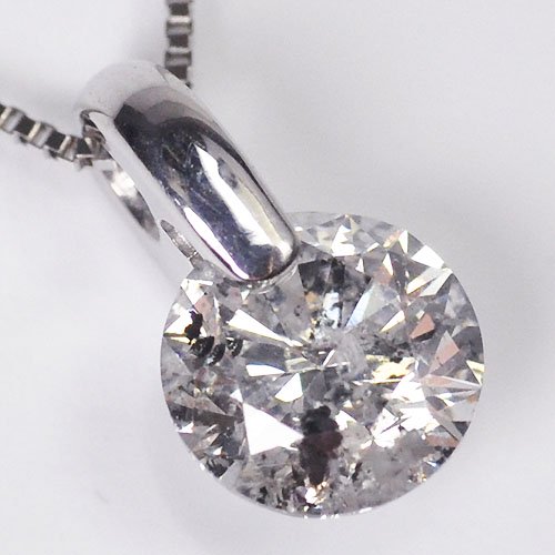 現品限り！ ダイヤモンド ネックレス 1カラット プラチナ ダイヤモンド1.014ct（H・I1・GOOD・鑑定書付） 一点留めペンダント（ネックレス） Pt900｜キュートジュエリー 108,900円