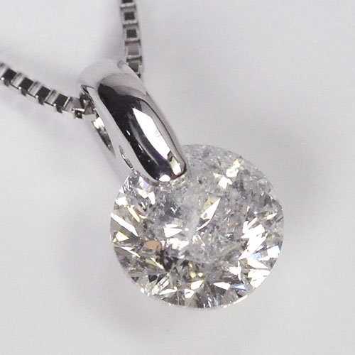 現品限り！ ダイヤモンド ネックレス 1カラット プラチナ ダイヤモンド1.010ct（Fカラー・I1・鑑定書付） 一点留めペンダント（ネックレス） Pt900