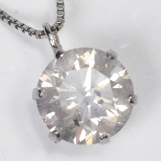 現品限り！ ダイヤモンド ネックレス 1カラット プラチナ ダイヤモンド1.004ct（G・I1・GOOD・鑑定書付） スタッドペンダント（ネックレス）