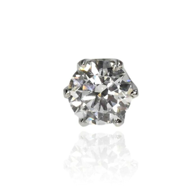 ZEXIMO 天然ダイヤモンド0.2ct（H&C・鑑別書付） シングルピアス ハート＆キューピッド H～Jカラー VS～SIクラス プラチナカラー 「ソリティアシングル」 メンズピアス ダイヤモンドピアス【正規代理店】｜キュートジュエリー
